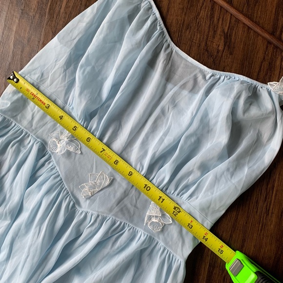 50s vintage Blue Women's Nightgown - Picture 10 of 12